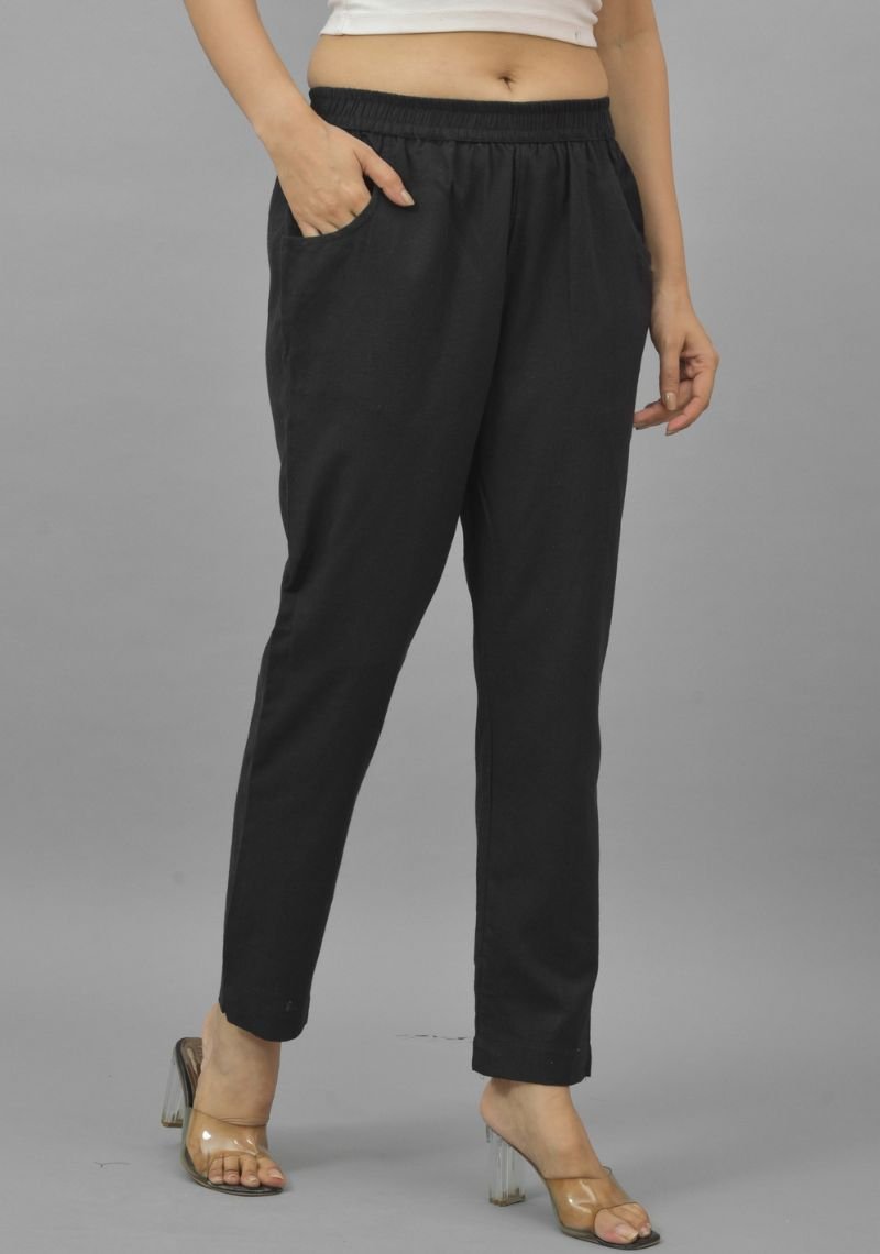 Black cotton trouser