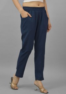 Navy blue cotton trouser