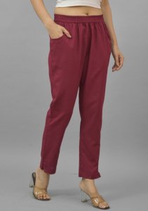 Maroon cotton trouser